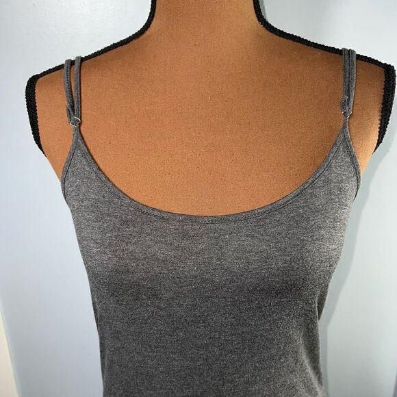 Elizabeth and James Gray Slip Dress, Silk Patterned Ruffle Layered Hem Women’s S - Picture 4 of 11